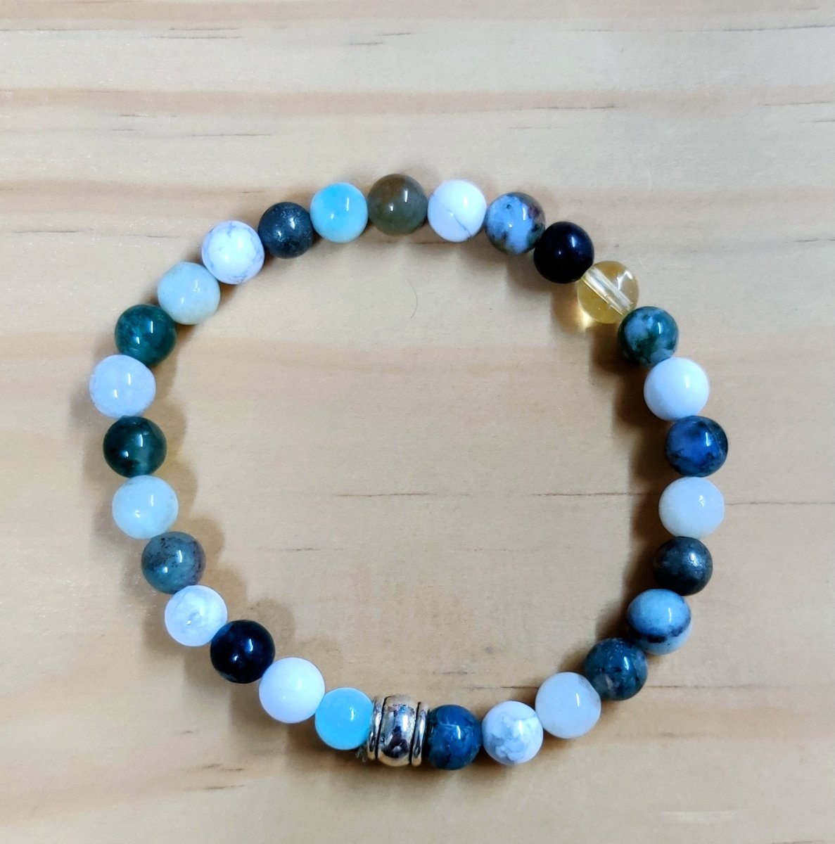 Pulsera de Piedra Natural Vibración para él, 6mm