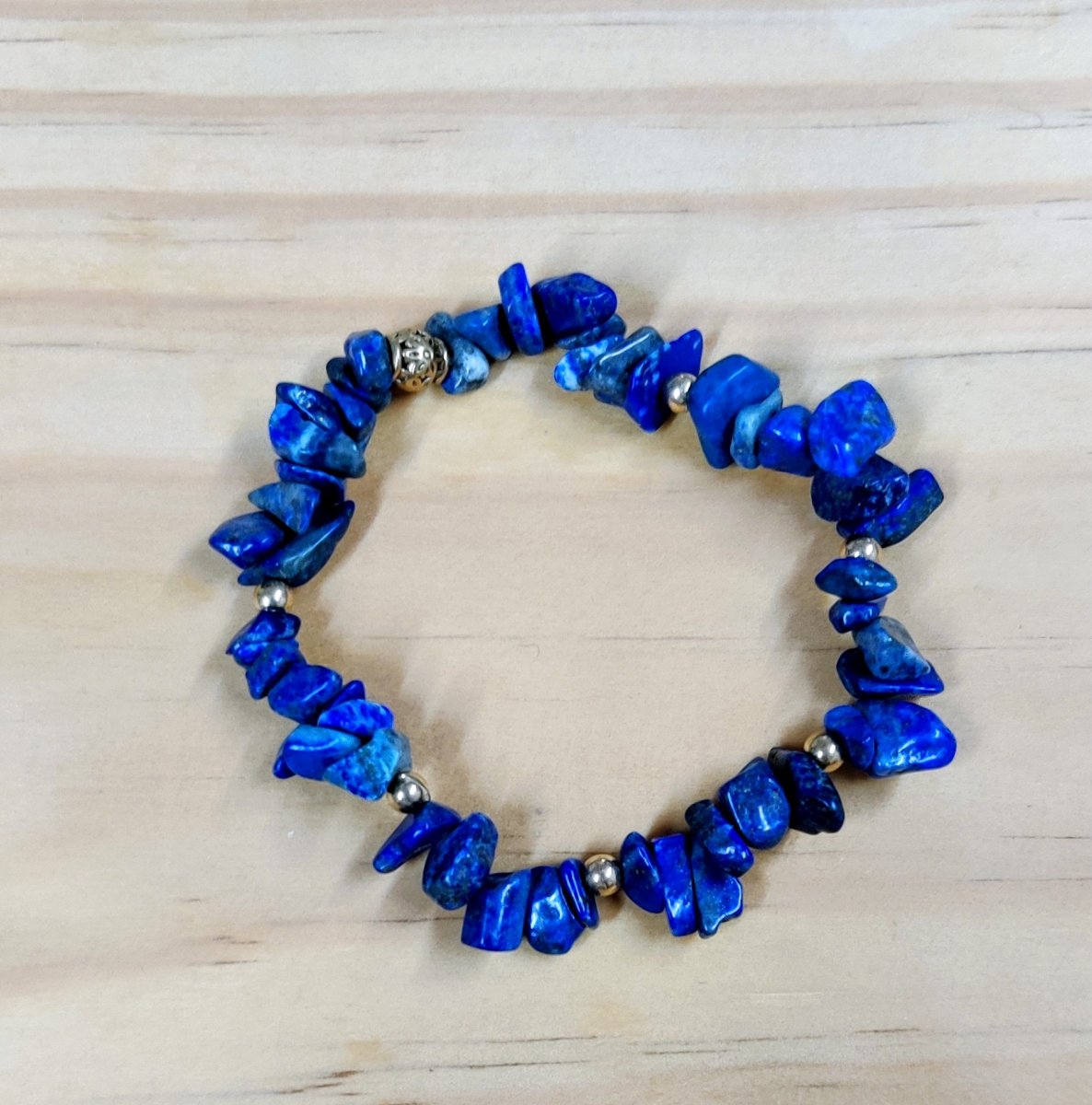 Pulsera de Piedra Natural Lapislázuli, 6 mm corte chips