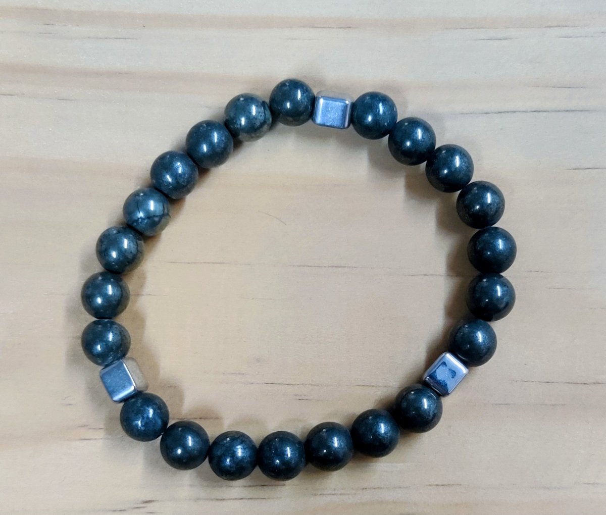 Pulsera de Piedra Natural Pirita, para él, 8 mm