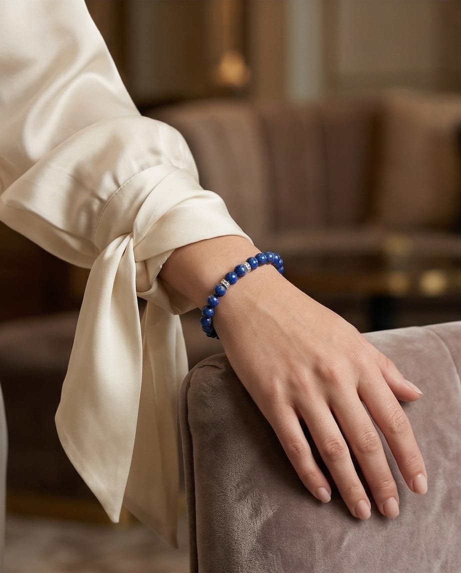 Pulsera de Piedra Natural Lapislázuli, 6 mm .