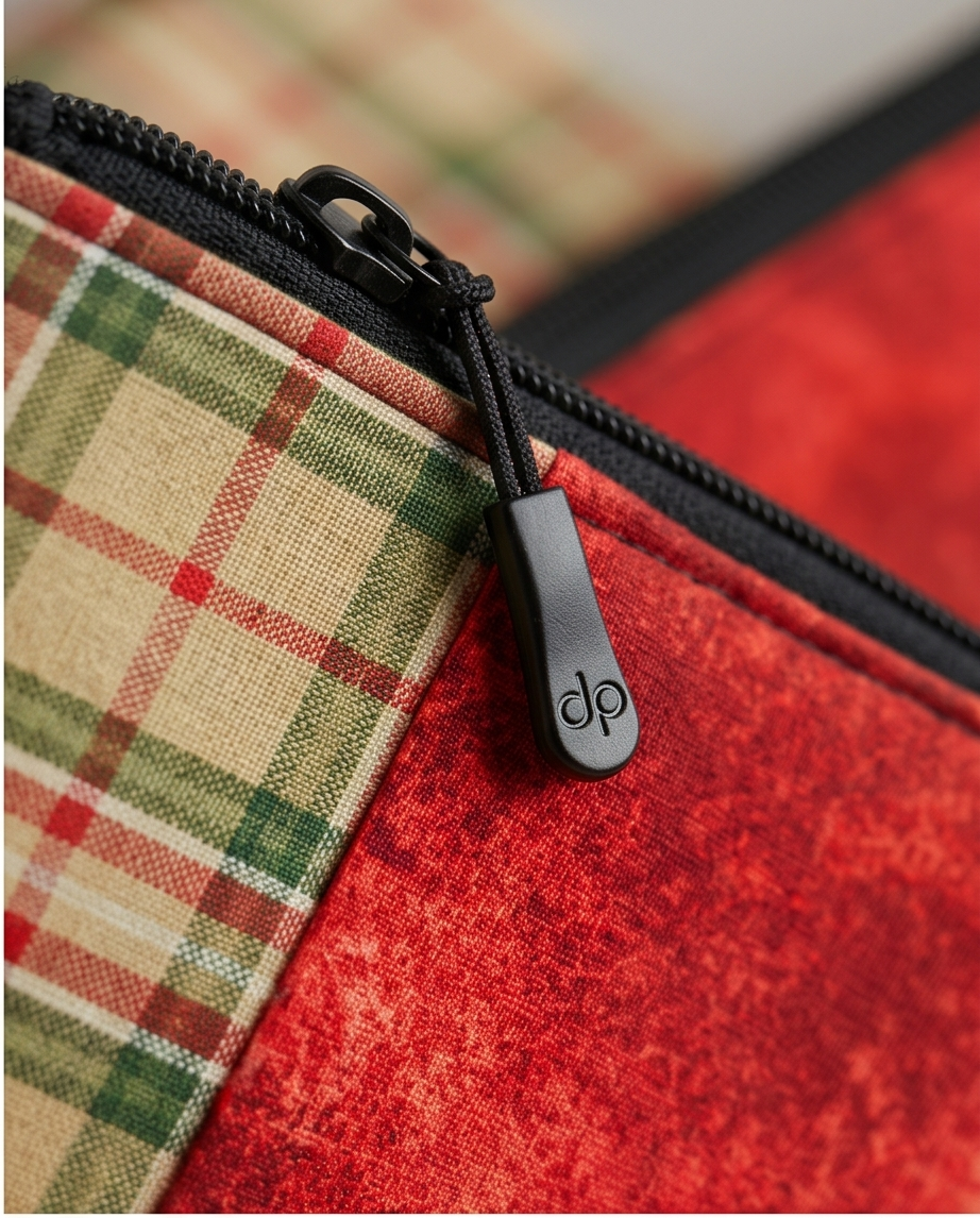 Estuche unisex mezclilla y algodón.