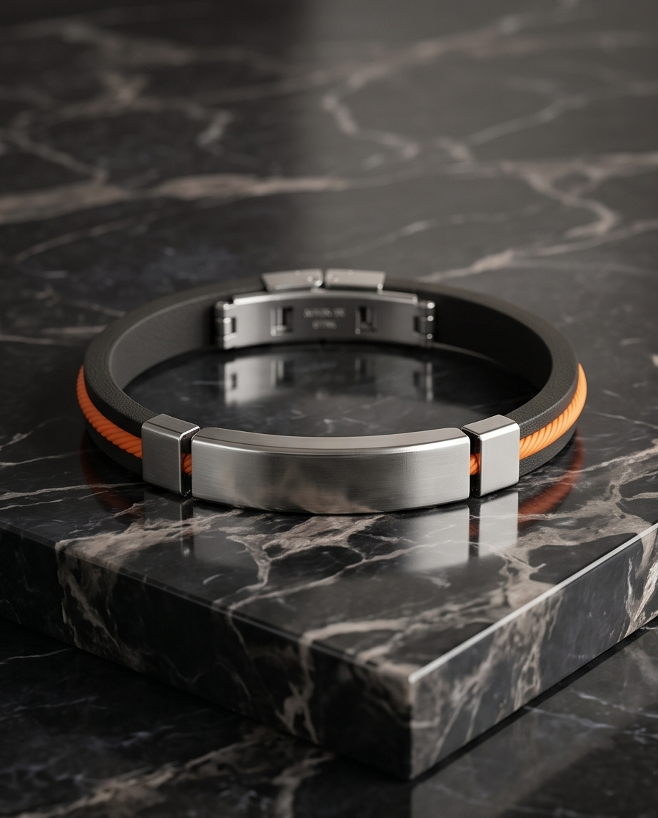 Pulsera de caucho y acero